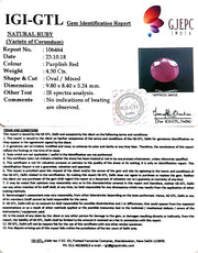 4.78 Ratti Natural Neo Burma Ruby with Govt Lab Certificate-(4551)